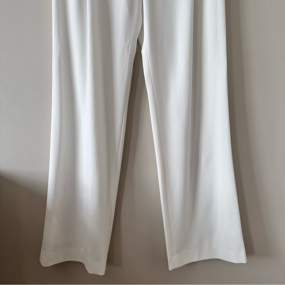 DEREK Lam 10 Crosby-Off White High Rise Stretch Crepe Long Trousers (Size:8) - Picture 9 of 11